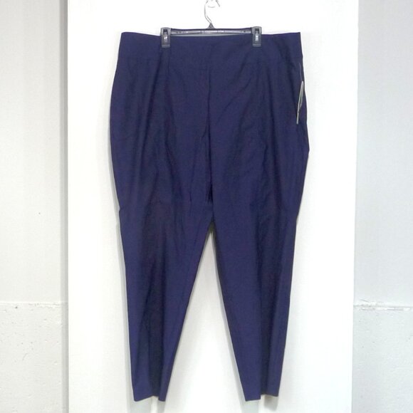 NAVY BLUE PULL ON PANTS CURVY FIT 24W - Picture 2 of 9